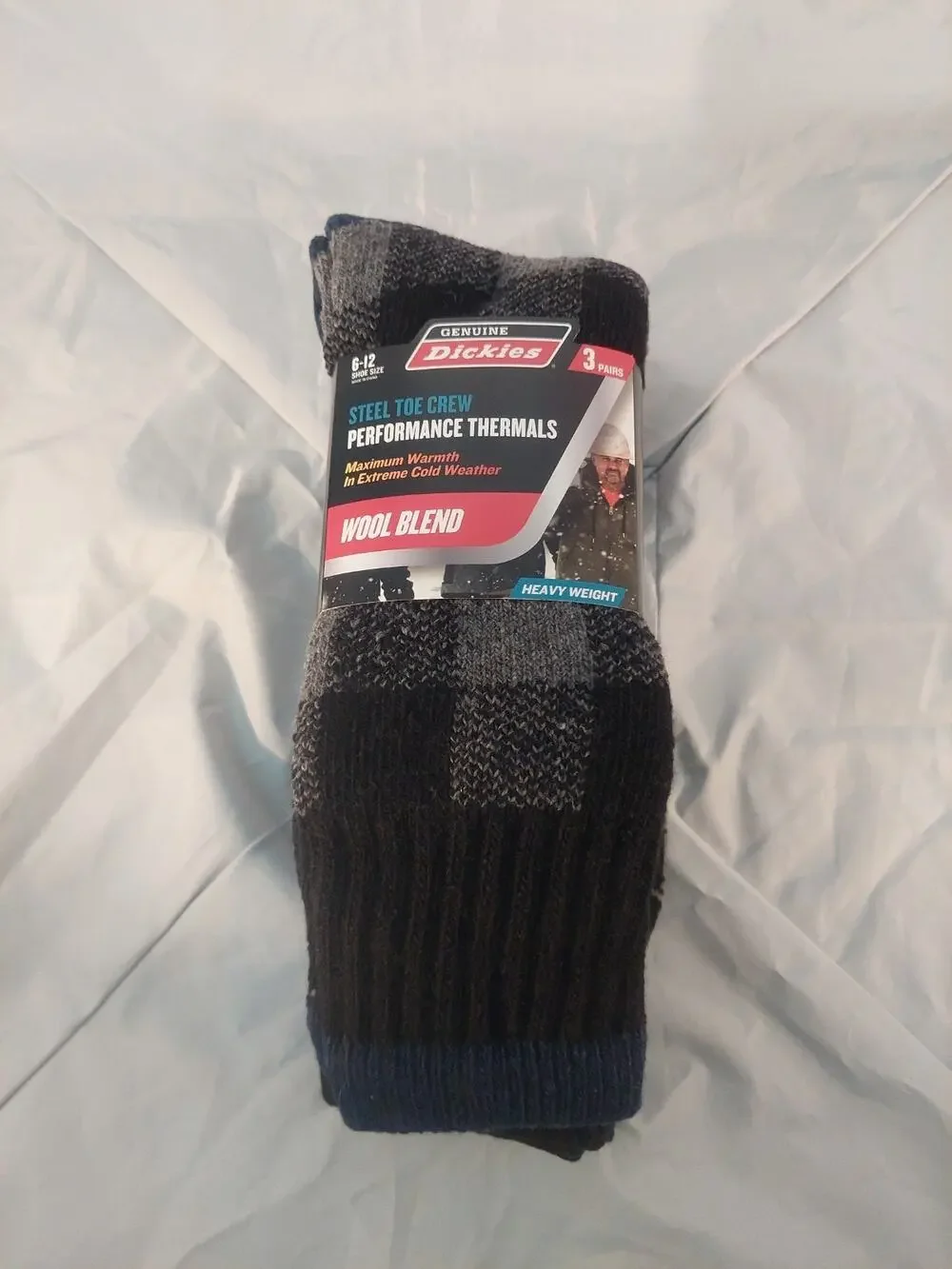 Dickies 3 Pairs Steel Toe Crew Wool Blend Heavy Weight Thermal Socks Size 6-12